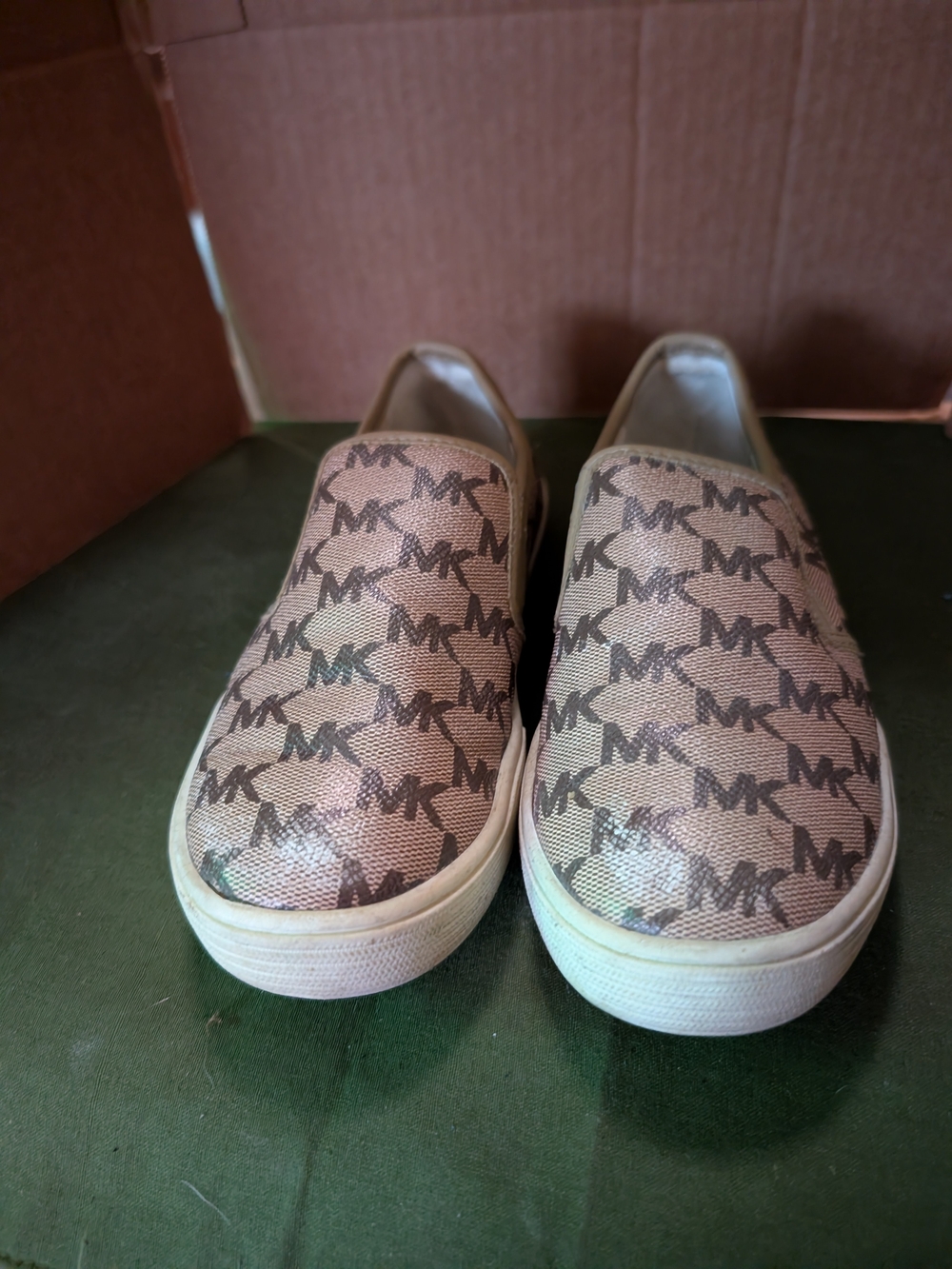 Michael Kors Men’s Slip-On Sneakers in Beige/Brown